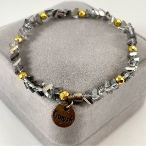 Erimish AB Triangle Glass Beaded Stretch Dainty Bracelet